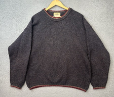 VTG Eddie Bauer Wool Blend Sweater Mens Large Brown Crewneck Made In USA picture