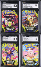 CGC 8.5/9 Complete Pokemon Perfect Order Trainer Tips Set Meowth Mega Starmie + picture