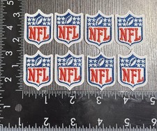 LOT OF 8 SMALLER COLLAR SIZE NFL LOGO SHIELD IRON ON  PATCH SEE PHOTOS/ RULER picture