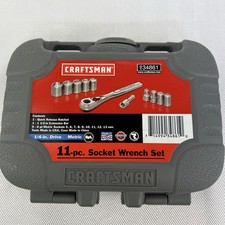 SEARS Craftsman USA 11Pc. 1/4” Metric 5mm-13mm 6Pt. Socket Ratchet Set 34861 NEW picture