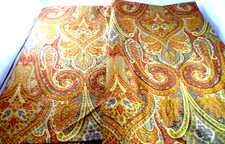 2 Waverly Home Classics Curtain Drape Paisley Medallion Red Gold Cotton 48x82 picture