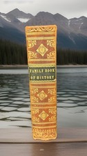 1839 Family Book Of History Olney Barber Antique Leather Bound Book  picture