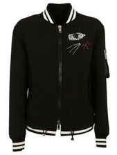 NWOT Ermanno Scervino Black/Crystal Detail Bomber Jacket 38/US 2 $2K picture