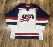 RARE VTG 2002 Team USA Nike Hockey Jersey Salt Lake City Winter Olympics Sz Lge picture