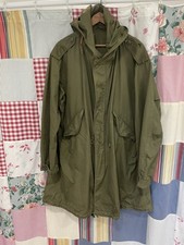 Vintage 50s US Army M-1951 Green Fishtail Parka Shell OG-107 Korean War M51 picture