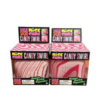 POPULAR Authentic Needoh Candy Swirl Nice Cube PINK and WHITE Lot Of 2 picture