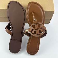 New Tory Burch Miller Leather Sandals Women's Flat Sandals Thin Bottom All Color picture