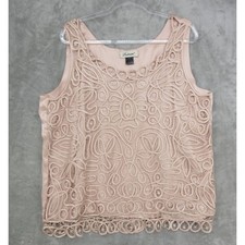 Soulmates Top Womens Size 1X Silk Lace Overlay Dainty Delicate Feminine Coquette picture