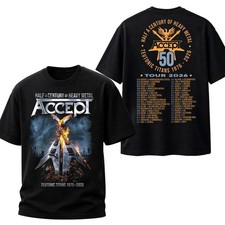 🔥HOT Accept Band 50th Anniversary Teutonic Titans 1976-2026 T-Shirt Reprint picture
