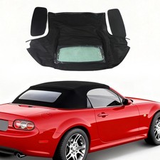 Fits 2006-2015 Mazda Miata Convertible Soft Top w/ DOT Heated Glass Black picture