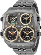 Invicta Aviator Zulu Time Quartz Black Dial Gunmetal Tone Men's Watch 50mm picture
