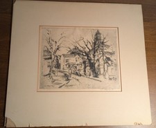 William Meyerowitz Original Pencil Signed Etching Chapel Street Gloucester Art picture