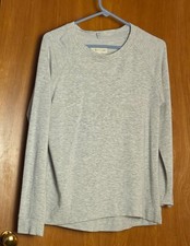 LOFT Lou & Grey Women Heather Gray Sweatshirt Raglan Long Sleeve Crew Neck  