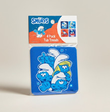 The Smurfs Non-Slip Tub Treads Bath Safety Fun 4 Pack Officially Licensed BNIB picture