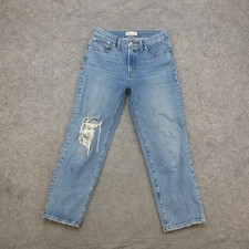 Madewell Jeans Women's 29P Light Wash Distressed Straight Denim picture