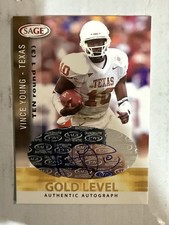 Rare 2006 SAGE Gold Level Vince Young Rookie #’d 20/20 Auto Texas Longhorns $ picture