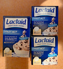 3X Lactaid Fast Act Lactase Enzyme Vanilla Twist 32 /60 Chewables Each - 04/28 + picture