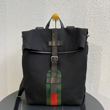 Gucci Pre-Owned Authentic Backpack Black 30×42×19 Canvas Free Tracked Shipping picture
