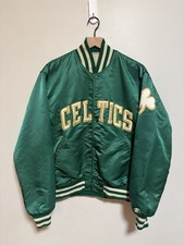 Vintage 80s Starter Boston Celtics Satin Varsity Jacket Green NBA Mens Large picture