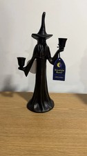 Moonlight Manor Metal Witch Candle Holder Rare Gothic Halloween Decor Dual Cup picture