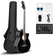 Glarry Cutaway Electric Acoustic Bass Guitar School Band With Bag ,Cable,Tool US picture