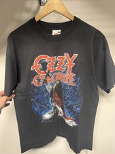 90s Ozzy Osbourne Blizzard of Ozz Black Graphic T-Shirt Fruit of the Loom L picture