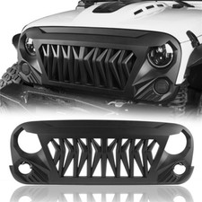 Black Gladiator 2nd Gen Shark Grille Replacement For 2007-2018 Jeep Wrangler JK picture