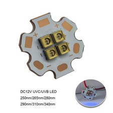 UVC UVB LED Bead 4W DC12V 250nm 280nm 310nm 340nm 4chip Ultra Violet LED Lamp picture