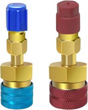 R1234YF R134A Quick Coupler Kit Brass High Low Side Adapter for Car AC Recharge picture