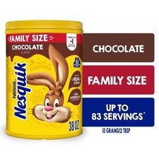 Nestle Nesquik Chocolate Flavor Powder Stir In Drink Mix Canister, 38 oz Caniste picture