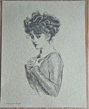 The Gibson Girl Grey Cloud Graphics Not Worrying About Her Rights Drawing 1987 picture