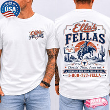 Ellas Fellas Club T-shirt, Western Country Concert Graphic Tee, Ella Fella Cowbo picture