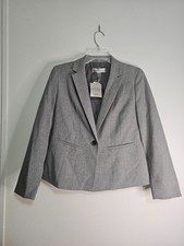 Kasper Separates Grey/ Black Blazer One Button Career Jacket SZ 6P NWT MSRP $99 picture