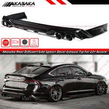 FOR 2023-26 ACCORD AKASAKA FULL BLACK REAR DIFFUSER + CORNER SPAT + EXHAUST TIP picture