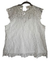 Adiva Women’s White Lace Crochet Top – Size Large picture