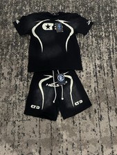 Hellstar Men’s 2-Piece Shorts Set M Black/White Graphic Logo Tee Pockets picture