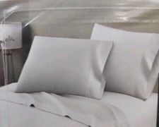 NEW Lane Linen 100% Egyptian Cotton KING Sheet Set, 4 Piece Set. White picture