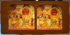 FRANCE 1860s Block BK Tissue Stereoview Satan Diableries Tribunal HOLD TO LIGHT picture
