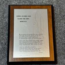 VINTAGE NASA Plaque Wooden Lord Guard Guide The Men Who Fly Mary Hamilton picture