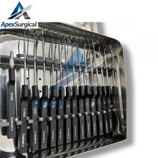 Lot Of 14 Codman Microdiscectomy Karlin Cervical Curettes Set With Tray picture