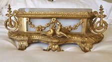 Antique French Gilt Marble Riser Clock Base Bird Floral Design picture