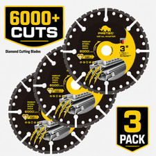 3 in Diamond Cut Off Wheel 3/8 Arbor Heavy Duty Metal Disc 6000+Cuts Die Grinder picture