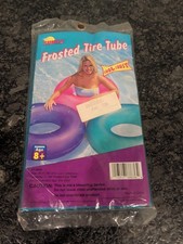 Vintage Sunco Frosted Tire Tube Pool Float- Blue New  picture