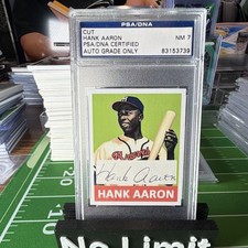 Topps 1954 Hank Aaron #44 Cut Auto PSA/DNA Cert 83153739 Milwaukee Braves picture