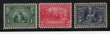 Us 1907 Sc 328-330 Mnh Jamestown Set Extremely Fine  All With Coa picture