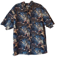 American Liberty Red, White and Blue Button Down Shirt Size Large picture