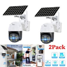 2Pack Solar Security Cameras System Wireless Outdoor Battery Powered WiFi Camera picture