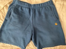 Carhartt WIP Chase Sweat Shorts Blue Mens Large L picture