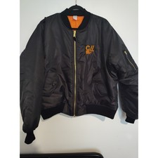 Cloak x Rothco Stealth Mode MA-1 Bomber Jacket Black Orange XL Streetwear picture