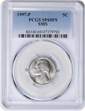 1997-P Jefferson Nickel SMS SP69FS PCGS picture